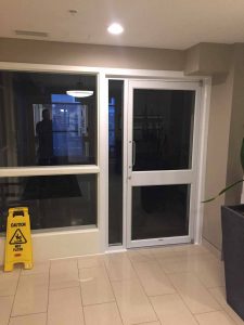 secure commercial glass door system
