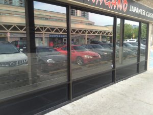 Sushi storefront glass windows