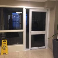 secure commercial glass door system
