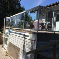 glass railing on deck